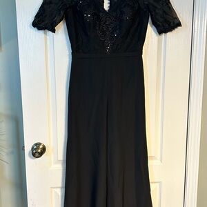 JJs House Black Sequin Lace Long Sleeve Dress
